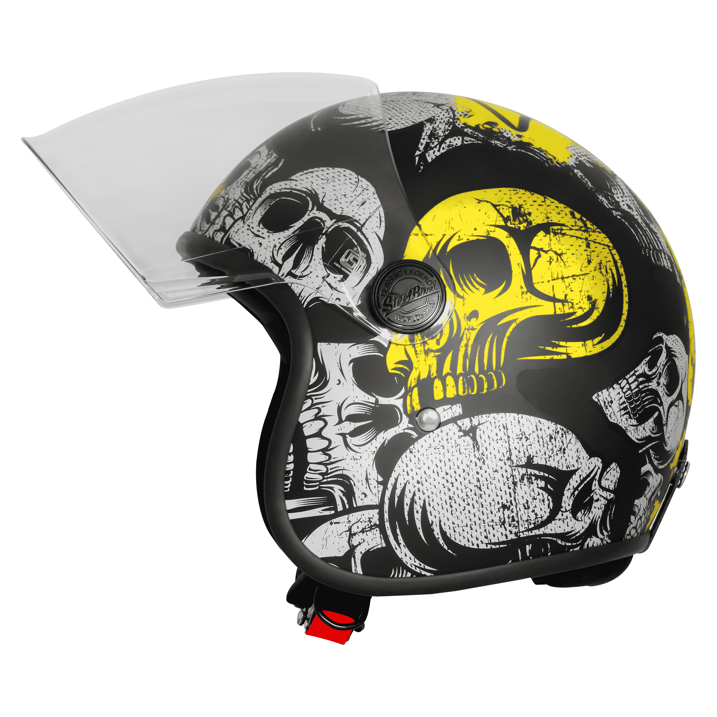 SBH-56 VINTAGE SKULL GLOSSY BLACK WITH NEON